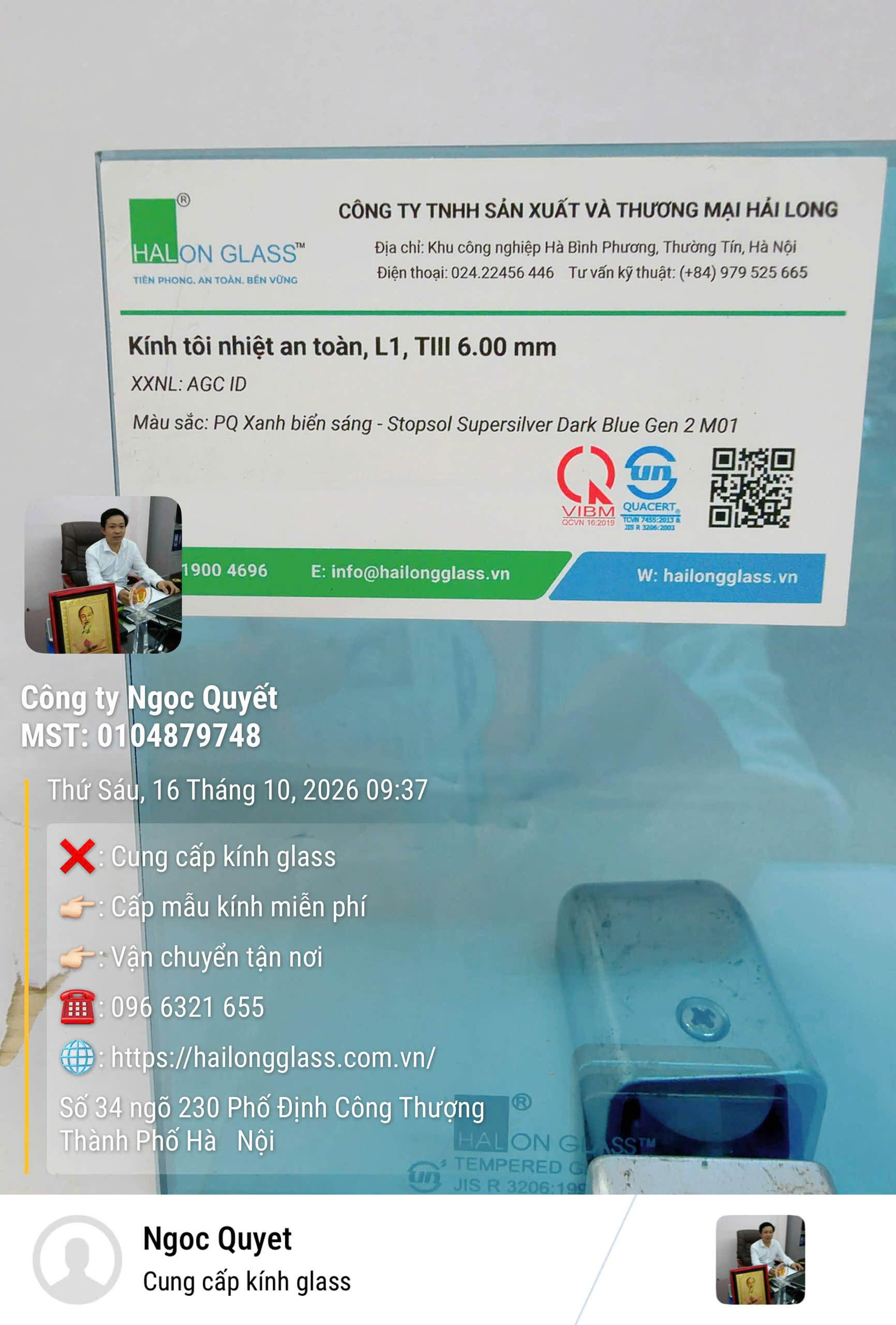Kính PQ Xanh Biển Sáng Dark Blue Gen 2 M01